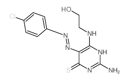 4(3H)-Pyrimidinethione,2-amino-5-[2-(4-chlorophenyl)diazenyl]-6-[(2-hydroxyethyl)amino]- structure