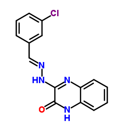 3-[(2E)-2-(3-Chlorobenzylidene)hydrazino]-2(1H)-quinoxalinone Structure