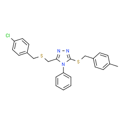 3-([(4-CHLOROBENZYL)SULFANYL]METHYL)-5-[(4-METHYLBENZYL)SULFANYL]-4-PHENYL-4H-1,2,4-TRIAZOLE Structure