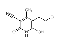 6-hydroxy-5-(2-hydroxyethyl)-4-methyl-2-oxo-1H-pyridine-3-carbonitrile structure