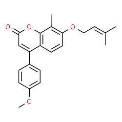 4-(4-methoxyphenyl)-8-methyl-7-(3-methylbut-2-enoxy)chromen-2-one结构式