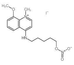 Quinolinium,8-methoxy-1-methyl-4-[[5-(nitrooxy)pentyl]amino]-, iodide (1:1) Structure