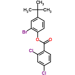 2-Bromo-4-(2-methyl-2-propanyl)phenyl 2,4-dichlorobenzoate Structure
