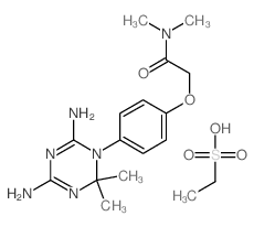 2-[4-(4,6-diamino-2,2-dimethyl-1,3,5-triazin-1-yl)phenoxy]-N,N-dimethyl-acetamide; ethanesulfonic acid结构式