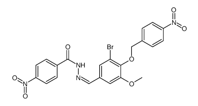 N-[[3-bromo-5-methoxy-4-[(4-nitrophenyl)methoxy]phenyl]methylideneamino]-4-nitrobenzamide结构式