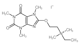 ethyl-dimethyl-[2-(1,3,7-trimethyl-2,6-dioxo-purin-8-yl)oxyethyl]azanium structure
