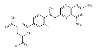 L-Glutamic acid,N-[3-chloro-4-[[(2,4-diamino-6-pteridinyl)methyl]methylamino]benzoyl]- structure