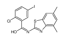 2-chloro-N-(4,6-dimethyl-1,3-benzothiazol-2-yl)-5-iodobenzamide Structure