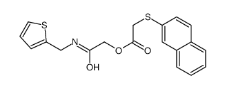 [2-oxo-2-(thiophen-2-ylmethylamino)ethyl] 2-naphthalen-2-ylsulfanylacetate结构式