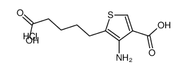 4-amino-5-(4-carboxybutyl)thiophene-3-carboxylic acid,hydrochloride Structure