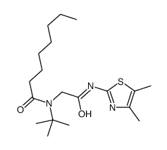 N-tert-butyl-N-[2-[(4,5-dimethyl-1,3-thiazol-2-yl)amino]-2-oxoethyl]octanamide结构式