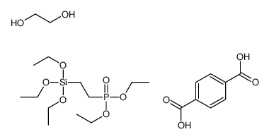 2-diethoxyphosphorylethyl(triethoxy)silane,ethane-1,2-diol,terephthalic acid Structure