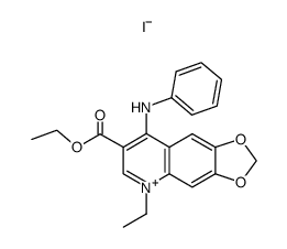 8-anilino-7-ethoxycarbonyl-5-ethyl-[1,3]dioxolo[4,5-g]quinolinium, iodide结构式