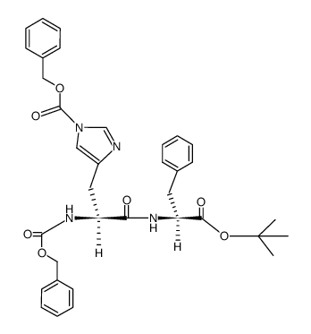 N-(1,Nα-bis-benzyloxycarbonyl-histidyl)-phenylalanine tert-butyl ester结构式