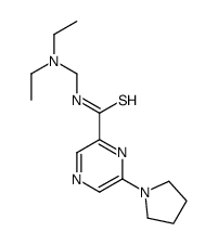 N-(diethylaminomethyl)-6-pyrrolidin-1-ylpyrazine-2-carbothioamide Structure