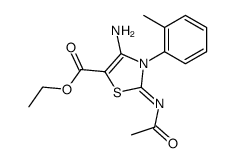 2-acetylimino-4-amino-3-o-tolyl-2,3-dihydro-thiazole-5-carboxylic acid ethyl ester结构式