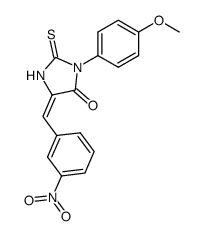 3-(4-Methoxy-phenyl)-5-[1-(3-nitro-phenyl)-meth-(E)-ylidene]-2-thioxo-imidazolidin-4-one Structure