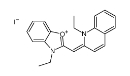 1-ethyl-2-[(3-ethyl-3H-benzoxazol-2-ylidene)methyl]quinolinium iodide Structure