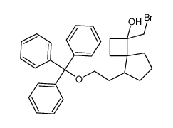 3-(bromomethyl)-8-(2-trityloxyethyl)spiro[3.4]octan-3-ol结构式