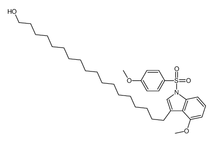 18-[4-methoxy-1-(4-methoxyphenyl)sulfonylindol-3-yl]octadecan-1-ol Structure