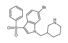 3-(benzenesulfonyl)-6-bromo-1-(piperidin-3-ylmethyl)indole Structure