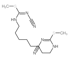 N-cyano-N-[8-[[(cyanoamino)-methylsulfanyl-methylidene]amino]octyl]-1-methylsulfanyl-methanimidamide structure