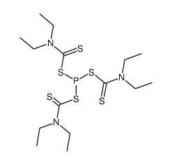 tris(diethylthiocarbamato-S,S')phosphorus(III) Structure