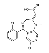 (2E)-2-[7-chloro-5-(2-chlorophenyl)-1-methyl-3H-1,4-benzodiazepin-2-ylidene]acetamide结构式