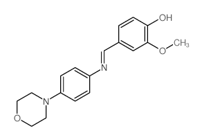 Phenol,2-methoxy-4-[[[4-(4-morpholinyl)phenyl]imino]methyl]- Structure