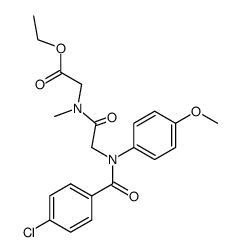 ethyl N-[N-(p-chlorobenzoyl)-2-(p-anisidino)acetyl]sarcosinate Structure