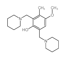 4-methoxy-3-methyl-2,6-bis(1-piperidylmethyl)phenol结构式