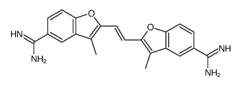 2-[(E)-2-(5-carbamimidoyl-3-methyl-1-benzofuran-2-yl)ethenyl]-3-methyl-1-benzofuran-5-carboximidamide Structure