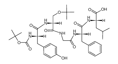N-(tert-butyloxycarbonyl)-L-tyrosyl-O-tert-butyl-D-serylglycyl-L-phenylalanyl-L-leucine Structure