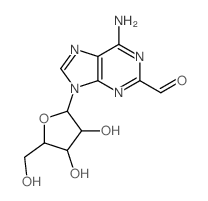 6-amino-9-[(2R,3R,4R,5R)-3,4-dihydroxy-5-(hydroxymethyl)oxolan-2-yl]purine-2-carbaldehyde结构式