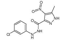 1H-Pyrazole-3-carboxylic acid, 5-methyl-4-nitro-, 2-(3-chlorophenyl)hy drazide结构式
