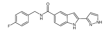 N-(4-fluorobenzyl)-2-(1H-pyrazol-3-yl)-1H-indole-5-carboxamide结构式