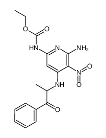 ethyl 6-amino-4-[(1-methyl-2-oxo-2-phenylethyl)amino]-5-nitro-2-pyridinecarbamate Structure
