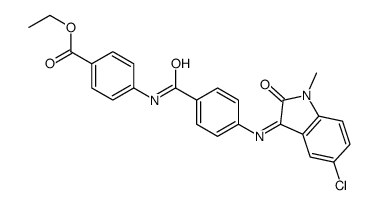ethyl 4-[[4-[(5-chloro-1-methyl-2-oxoindol-3-ylidene)amino]benzoyl]amino]benzoate结构式