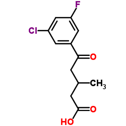 5-(3-CHLORO-5-FLUOROPHENYL)-3-METHYL-5-OXOVALERIC ACID结构式