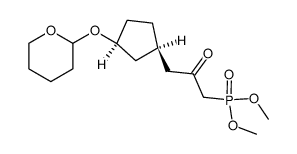 dimethyl (2-oxo-3-((1R,3S)-3-((tetrahydro-2H-pyran-2-yl)oxy)cyclopentyl)propyl)phosphonate Structure
