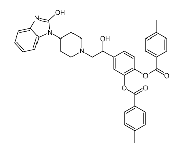 ()-4-[2-[4-(2,3-dihydro-2-oxo-1H-benzimidazol-1-yl)piperidino]-1-hydroxyethyl]-1,2-phenylene di-p-toluate结构式