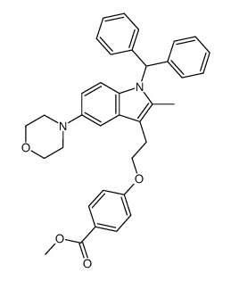methyl 4-[2-[1-(diphenylmethyl)-2-methyl-5-(morpholin-4-yl)-1H-indol-3-yl]ethoxy]benzoate结构式