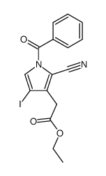 ethyl 1-benzoyl-2-cyano-4-iodopyrrole-3-acetate Structure