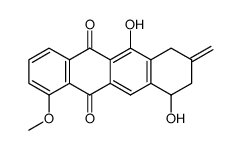 6,10-Dihydroxy-1-methoxy-8-methylene-7,8,9,10-tetrahydro-naphthacene-5,12-dione Structure