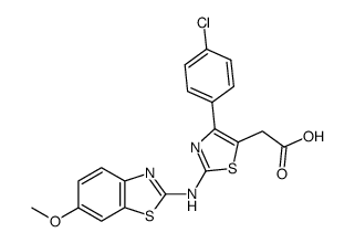 [4-(4-Chloro-phenyl)-2-(6-methoxy-benzothiazol-2-ylamino)-thiazol-5-yl]-acetic acid Structure