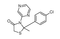 2-(4-chlorophenyl)-2-methyl-3-pyrazin-2-yl-1,3-thiazolidin-4-one结构式