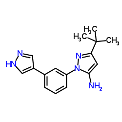 3-(2-Methyl-2-propanyl)-1-[3-(1H-pyrazol-4-yl)phenyl]-1H-pyrazol-5-amine Structure