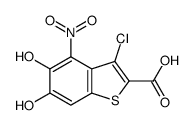 3-chloro-5,6-dihydroxy-4-nitro-1-benzothiophene-2-carboxylic acid结构式