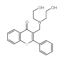 3-[(bis(2-hydroxyethyl)amino)methyl]-2-phenyl-thiochromen-4-one结构式