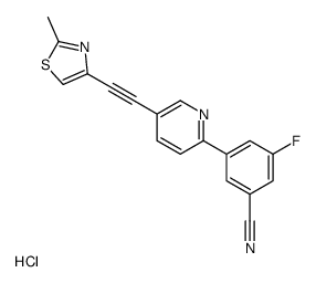 3-氟-5-[5-[2-(2-甲基-4-噻唑)乙炔]-2-吡啶]盐酸盐苯甲腈结构式